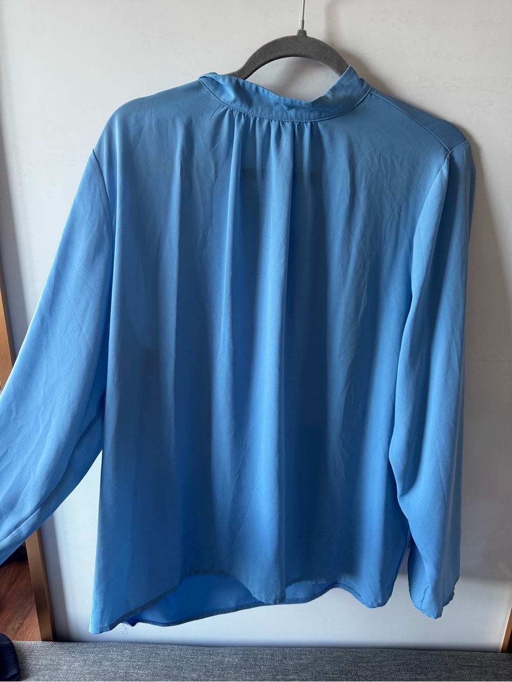 Ann Taylor Sky Blue Long-Sleeve Blouse